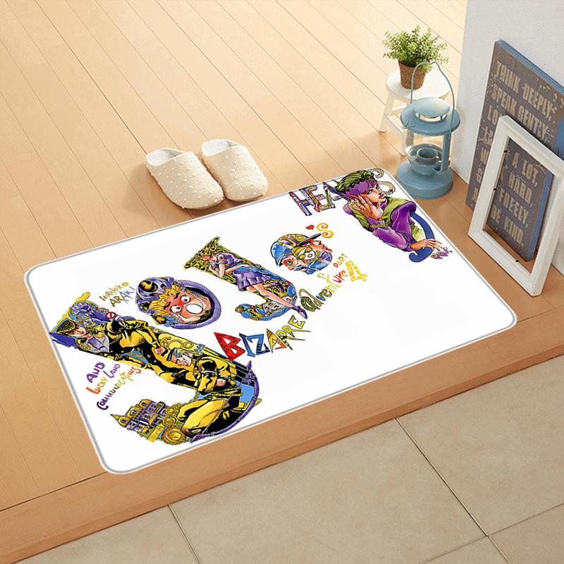 Doormat Flannel Floor Mat Indoor Foot Rug Jojo Bizarre Adventure Fluffy Bedside Mats Kitchen Corridor Carpet Ideal Balcony Decor
