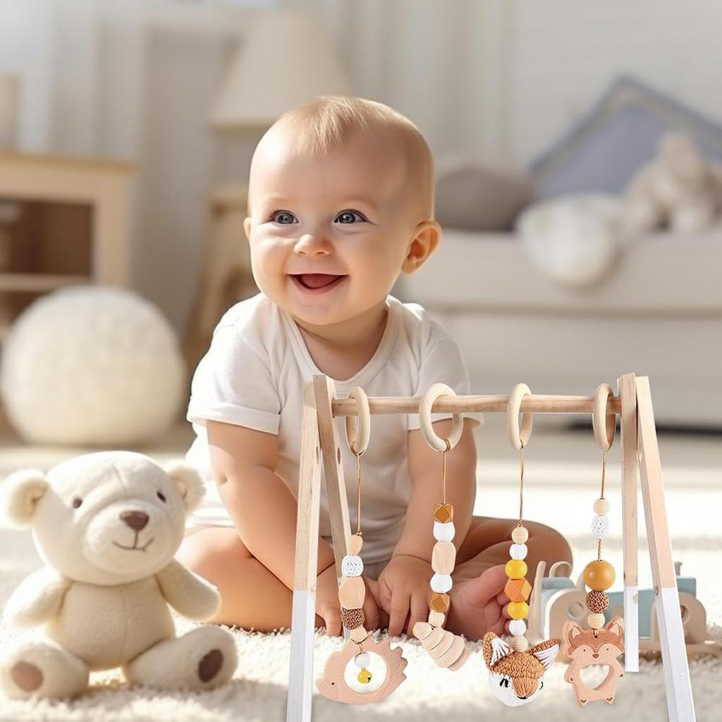 Zawieszki do Baby Gym stojak edukacyjny Lis brązowy 4 szt.