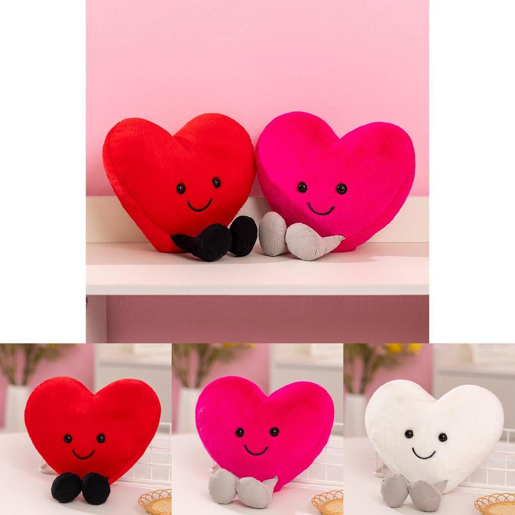 Creative Colorful Heart Plush Toy For Couples Romantic Gift Soft Stuffed Doll