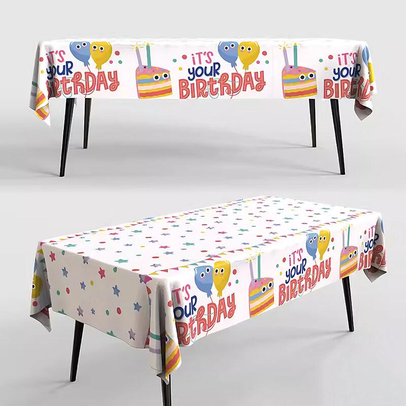 ZISIZ First Birthday Disposable Paper Tablecloth