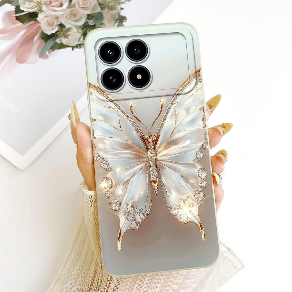 Für Xiaomi Redmi K90 Niedliche Katze Blume Cartoon Handyhülle Für Redmi K 90 K90 Pro Max 5G Stoßfeste Weiche Silikonhüllen Stoßfänger
