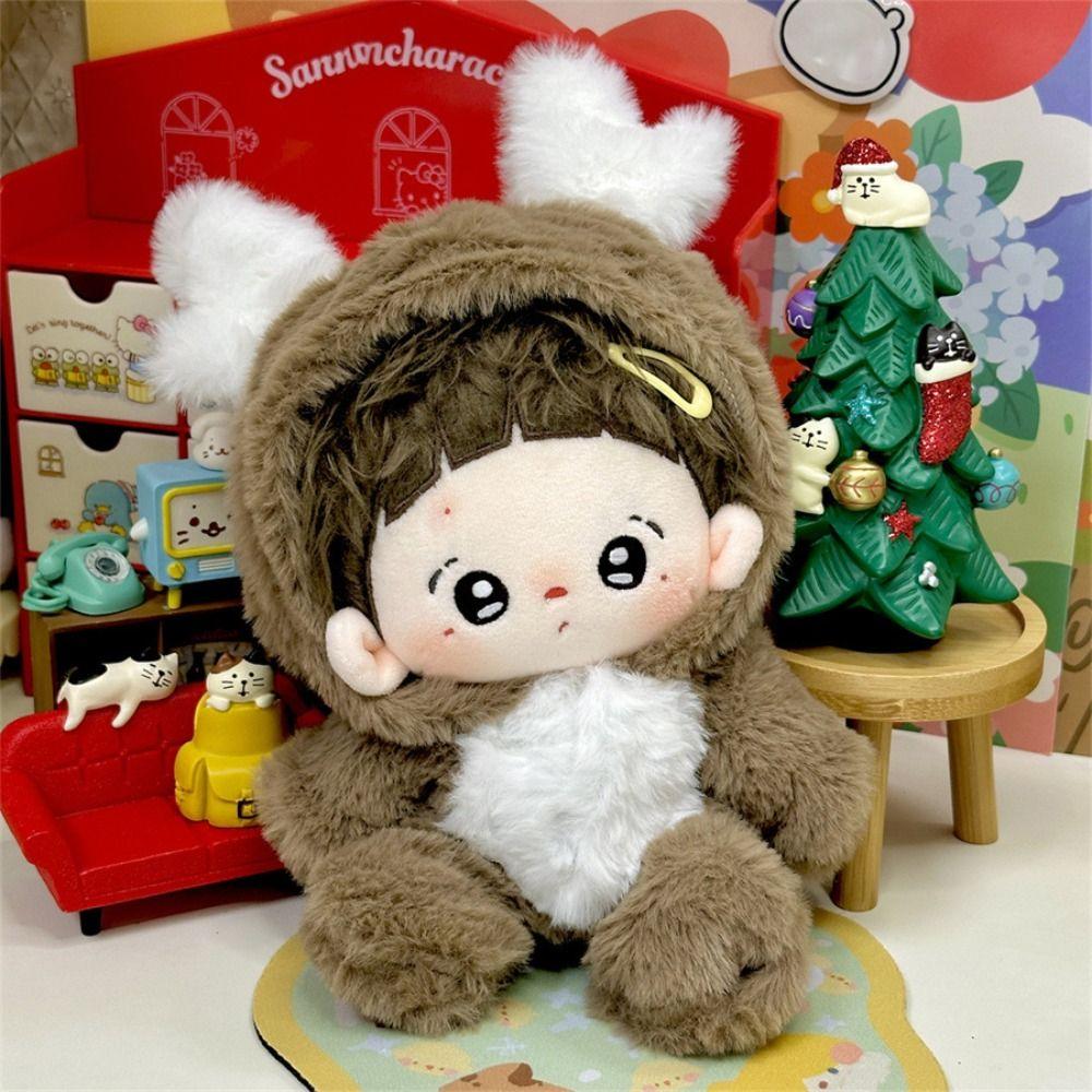 Mini Idol Doll Outfit Cartoon Doll Overall Suit Cute Cotton Doll Clothes for 10cm/20cm Cotton Doll
