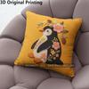 Cute Floral Penguin Embroidery Style Throw Pillow Covers Pattern Cushion Cover Suitable For Sofa Bedroom Car Pillow Cover