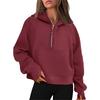 Autumn and Winter Yoga Clothes Women's Sports Half-chain Hoodie Sweater Loose Short Plus Velvet
