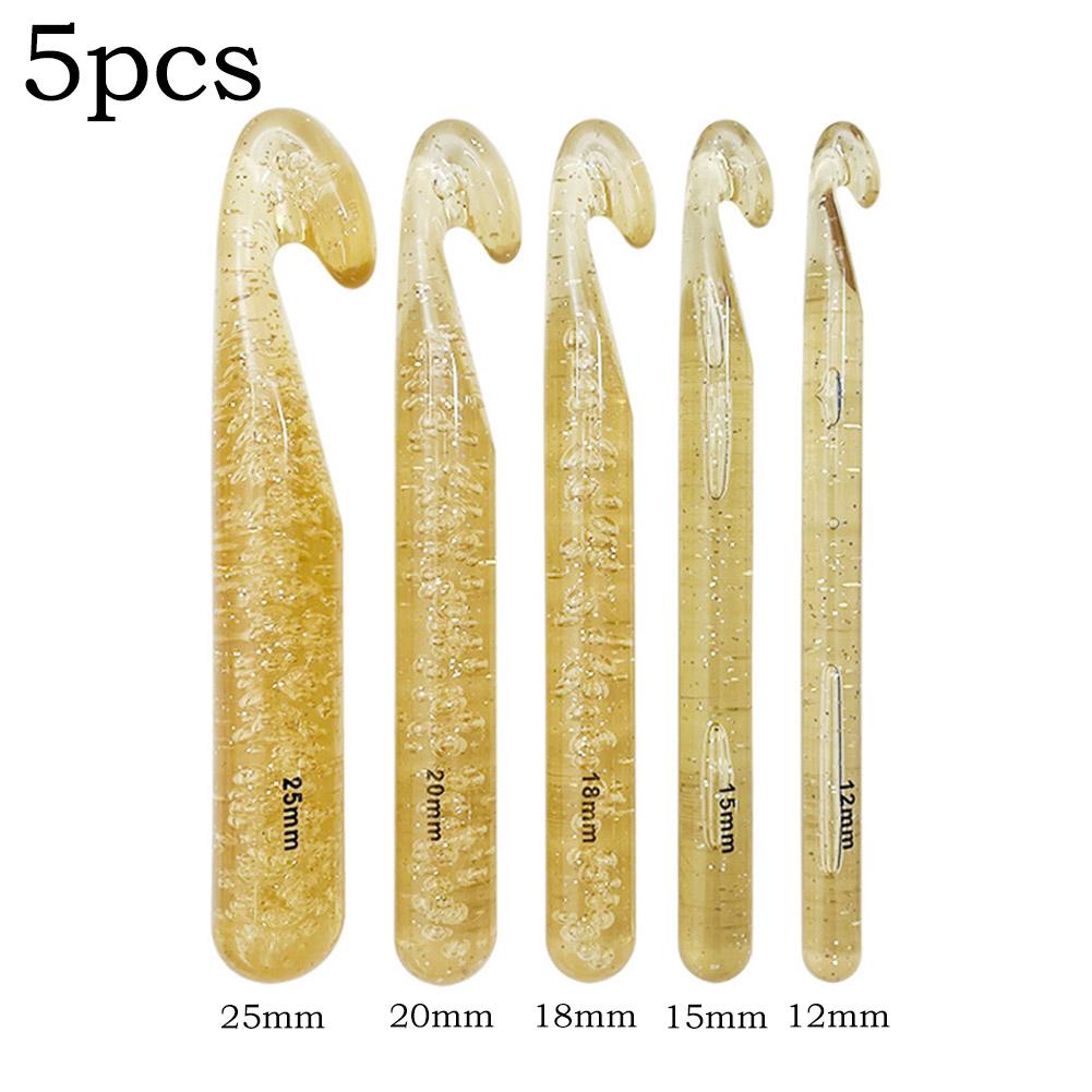 DIY Sewing Tools Crochet Hook Large Size Transparen 1*12MM*170MM 18MM*170MM 20MM*170MM Handle Knitting Needles Set