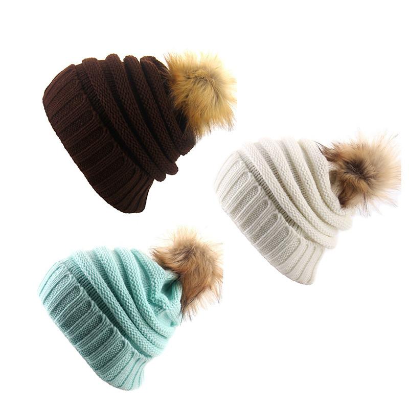 Stylish Winter Women's Knitted Beanie Hat With Versatile Pom Pom Design And Warm Material