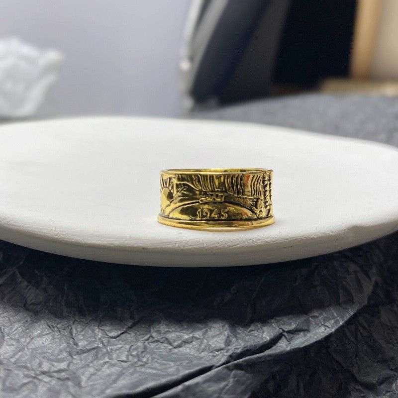 

1 шт. Нові вінтажні каблучки для чоловіків Кільце на півдолара 1945 р. Ювелірні вироби Кільця для вечірок Кільце з монетами Моргана Ювелірні вироби ручної роботи Розмір 7-13 US Size 7 золотий