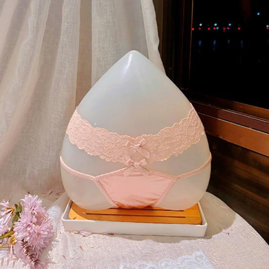 Seamless Satin Thongs for Women Hollow Strings Lace No Show Underwear Ladies