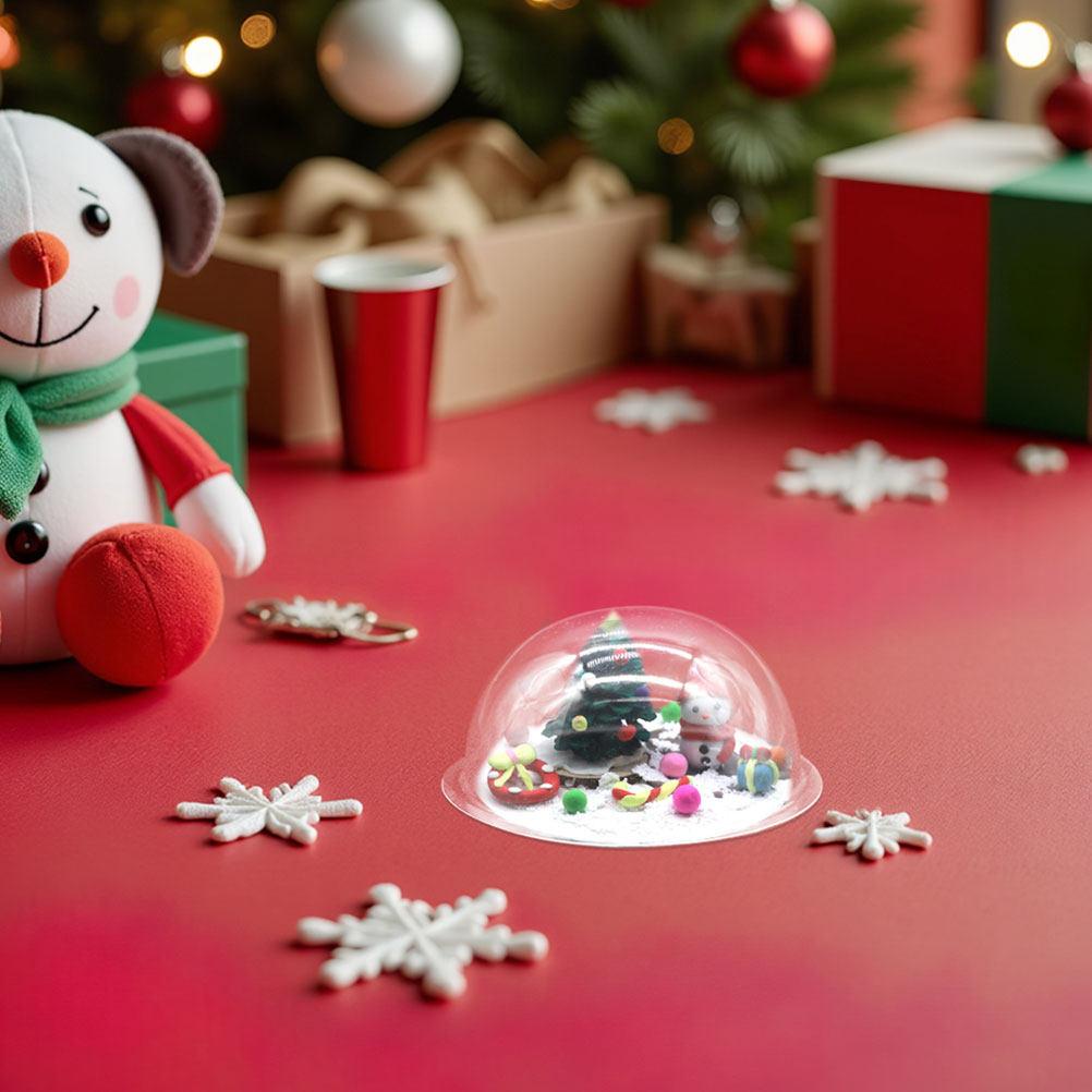 30Pcs Sturdy PVC Clear Dome Covers Small Craft Hemispheres for Festive Christmas Decor DIY Snow Globe Lids Wedding Centerpiece