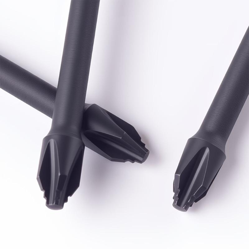 3 Piece Auto Ejecting Screwdriver Bits Nonslip Serrated Head Durability Steel Magnetic Grip for Hand Tool 65/90/110mm