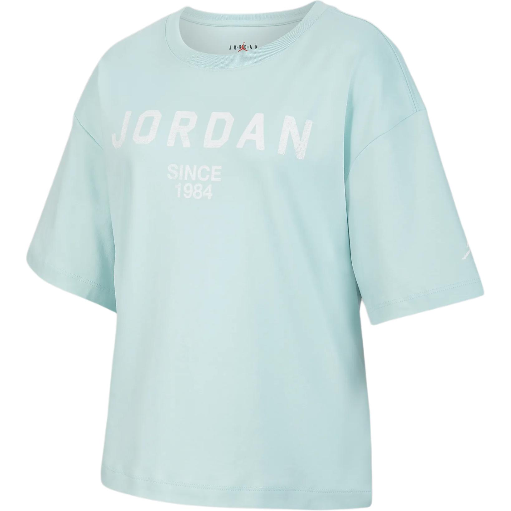 

Nike Letter Print Ribbed Crew Neck Simple Comfortable Short Sleeve T-Shirt Kids Tops Light-Rain-Dew-Green HQ8156-382 M