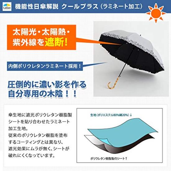 Sun UV heat and light shielding jump floral for both sunny and rainy light long umbrella COOL PLUS umbrella, protection, umbrella, embroidery, days,