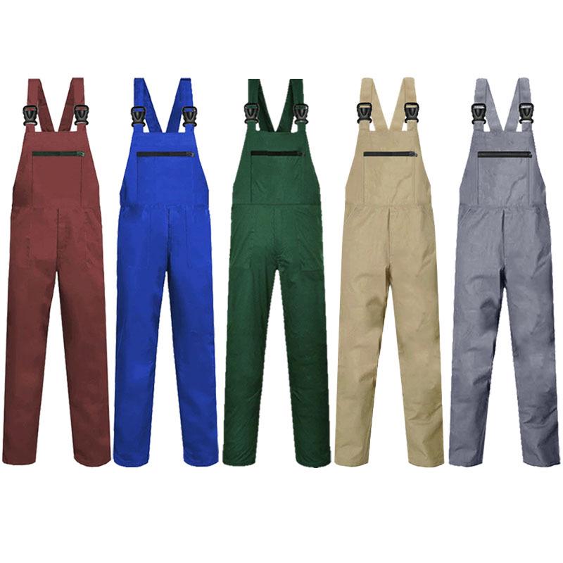 Japanese Fashion Unisex Pure Cotton Multi-Pocket Overalls with Custom Printing