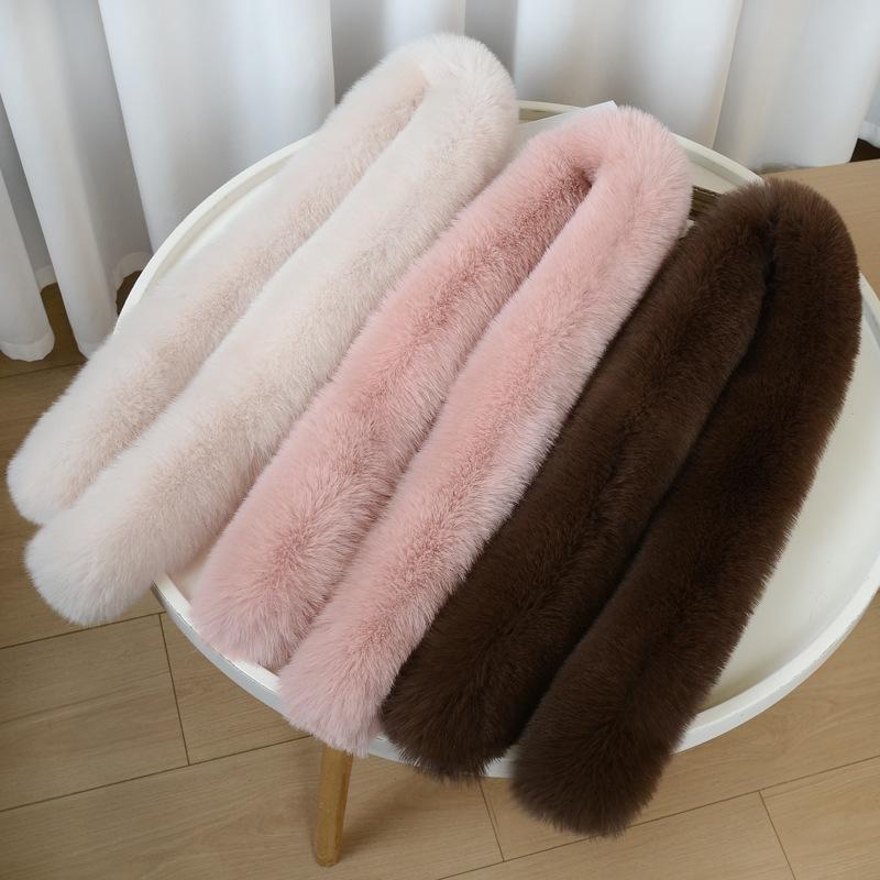Faux Fox Fur Scarf Autumn Winter Versatile Long Shawl Fluffy Women Warm Neck Protection Neck Wrap Fur Collar