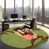 Taz (23) Round Office Rug Decorative Floor Rug for Office Bedroom Living Room and Home Space