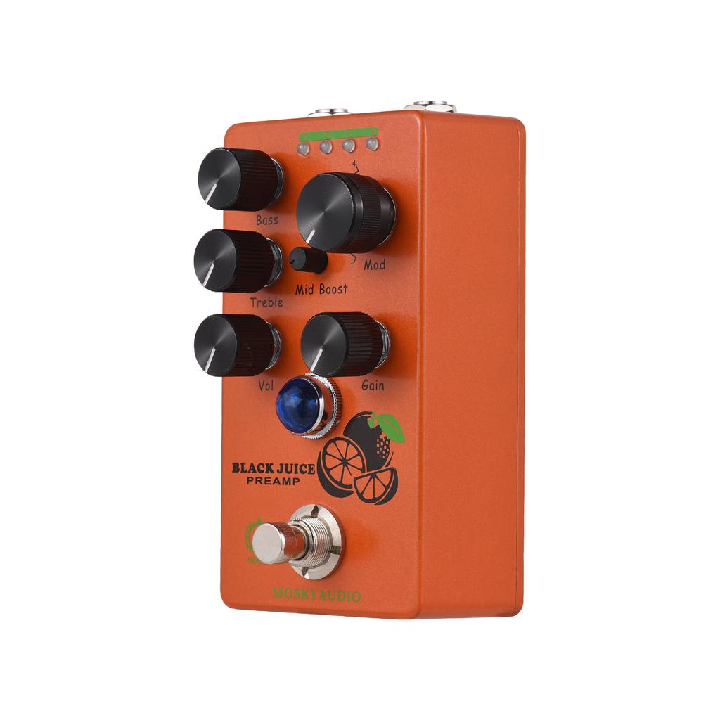 MOSKYAUDIO BLACK JUICE Guitar Preamp Overdrive Effects Pedal Gain/Mid