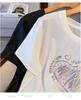 Übergröße Mid-Length Rundhals Kurzarm Schlankmachendes T-Shirt für Damen - Erhältlich in den Größen 200/300/350 jin, Stil 6503.