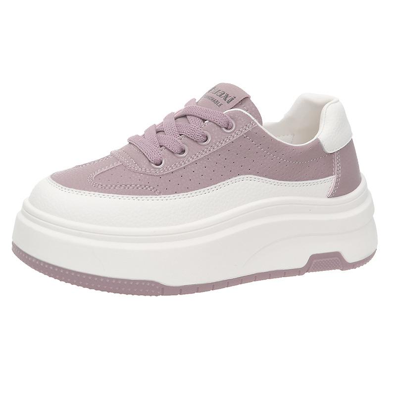 

Популярные дышащие сетчатые белые женские кроссовки 2025 лето новая универсальная повседневная толстая подошва увеличивающая рост желтые кеды 35 фиолетовый