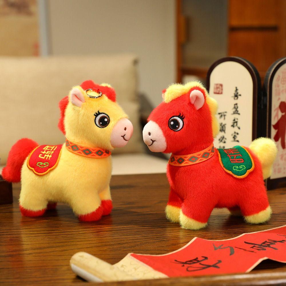 Chinese Style Lucky Pony Pendant PP Cotton Chinese Horse Plush Doll  Year of Horse