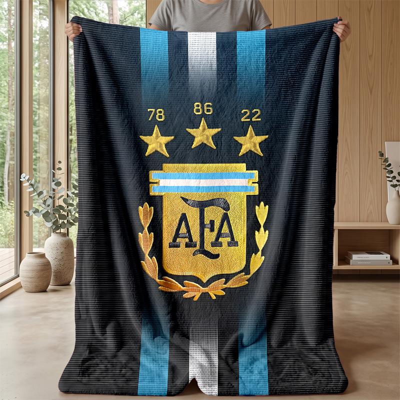 Coperta Tematica Squadra Nazionale di Calcio Argentina Morbida Coperta in Pile di Flanella Calda Leggera Coperta Plaid per Casa Divano Letto