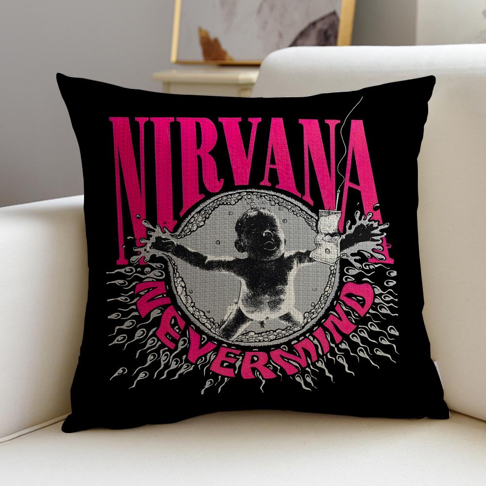 Punk RRamonesS Cushion Cover Breathable and skinfriendly linen pillowcase square removable and washable cushion