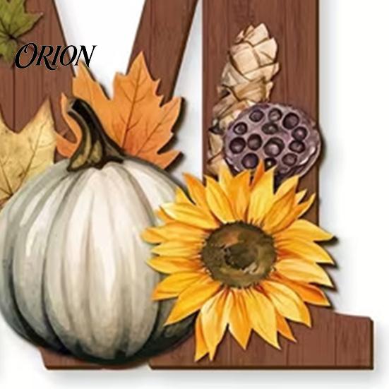 Rustic Autumn Decorations 4PCS Wooden HOME Sign, with Wood Grain Texture Wall Decor, Split Flexible Letter Decor Design Style Hanging for Thanksgiving