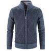 Men S Plus Size Fleece Knit Cardigan Stand Collar Casual Sweater