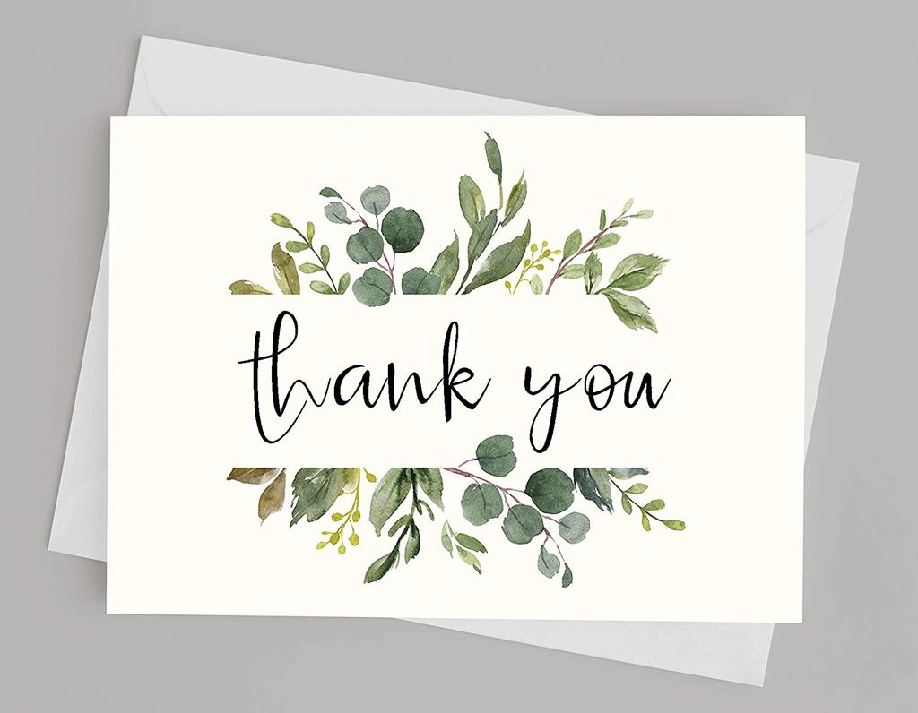 Drága szuvenír babazuhany köszönőlevelek Hajtogatott üres üdvözlőlap fehér borítékokkal - 36