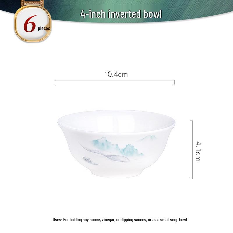 Tangshan Bone China Bowl Set: Rice, Soup, Noodle Bowls & Plates with Chopsticks - Perfect Housewarming Gift