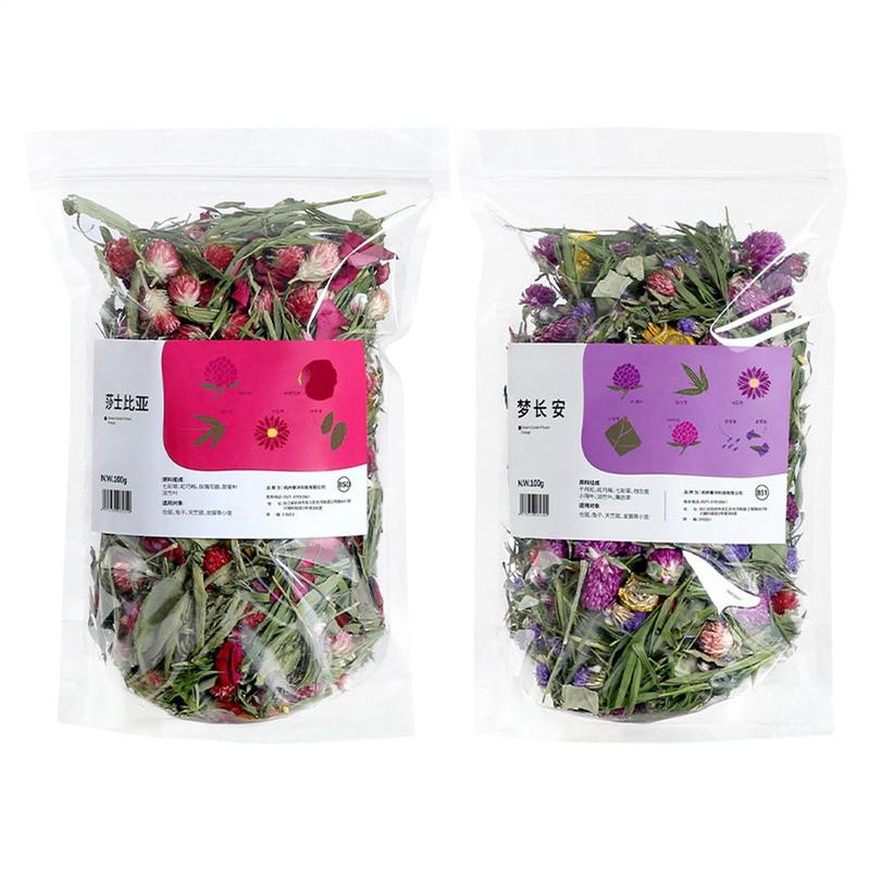 Hamster Cage Bedding Dried Flower Hamster Bedding Natural Sprays Pet Accessories Odor Control Habitat Decor