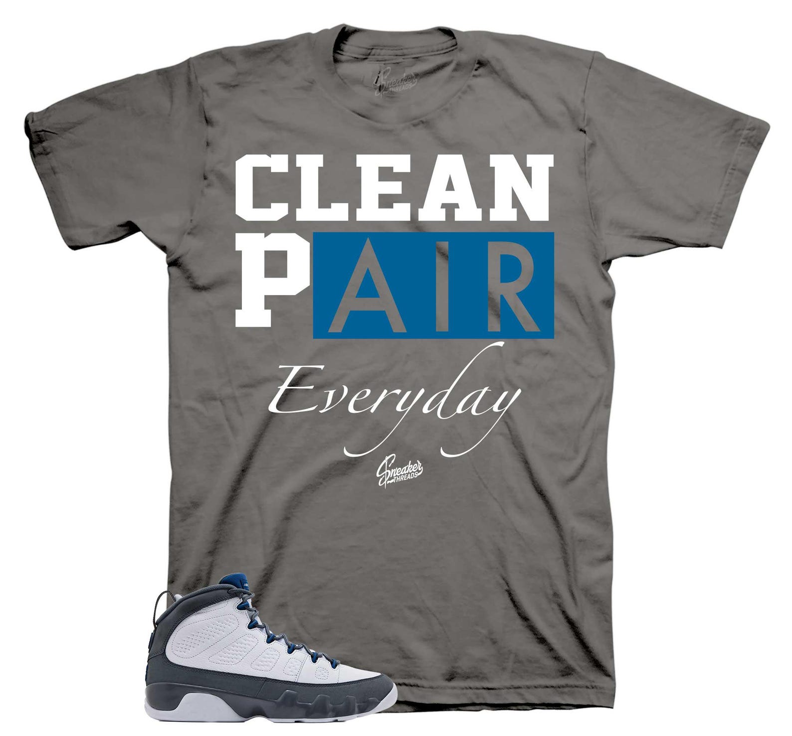Shirts To Match Retro 9 Flint Grey - Clean pair Sneaker Tee S