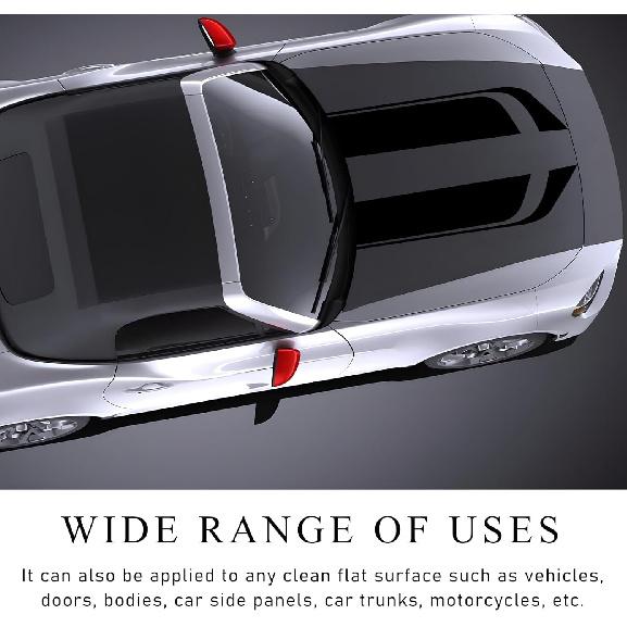 Car Hood Decal Sticker, Racing Stripe Graphic Stickers For Auto Body Skirt Roof Hood Bumper, Automotive Exterior Decoration Vinyl Decal For Car SUV