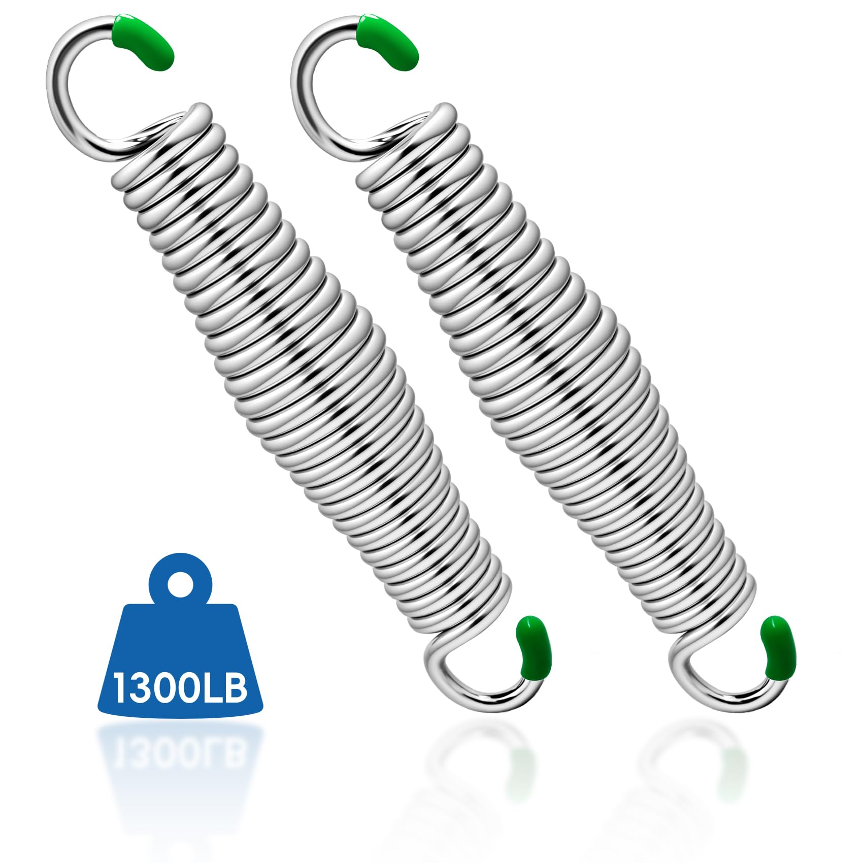2 Pack Premium Porch Swing Springs,1300 LB Heavy Duty Springs, Rust Resistant Swing Springs, Spring for Swing Hammock Hanging Chair Spring for Hammock