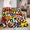 1pc Abstract Art Blanket Warm, Cozy, And Soft, Suitable for Sofas, Beds, Cars, And Office Use.Perfect for Camping And Travel, Making It a Great Gift F