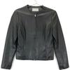 M-PREMIER COUTURE F131-002 Black Lamb Nappa Leather Collarless Jacket Jacket 36 blackUsed