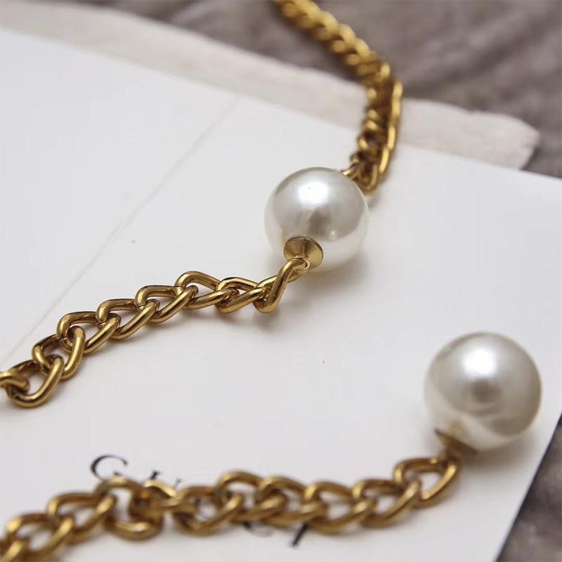 Luxury Versatile Long Waist Chain For Women Vintage Pearl Splice Metal Waist Belt High Quality Dress Decoration Chain Gifts