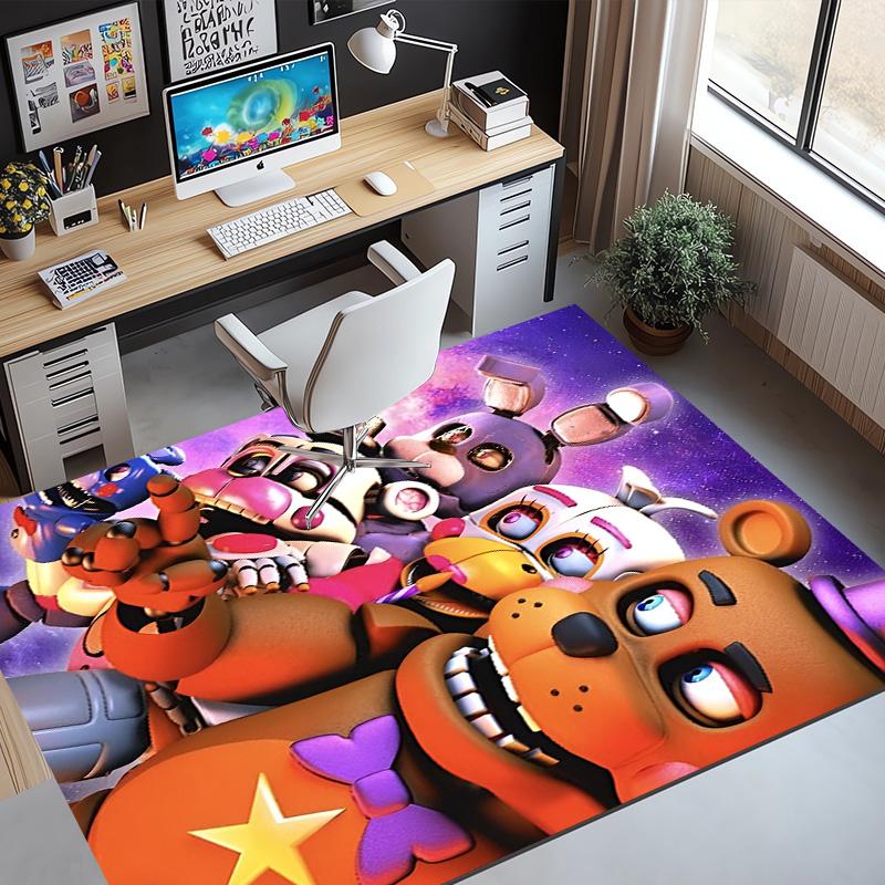 Five Nights at Freddy's Pattern Rug, Indoor/Outdoor Mat, for Picnic, Gameroom, Bedroom, Office, Living Room, Home Decor Carpet, Birthday Gift