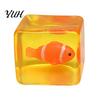 Clear Cube Toy Glow-in-the-Dark Stress Toy, Relief Squeeze Luminous Ocean Animal Sensory with Sea Inside Portable