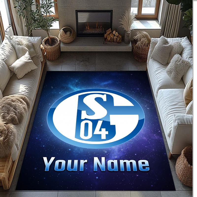 Tappeto in Velluto di Cristallo Stampato Schalke 04 FC Tappeto Antiscivolo in Velluto di Cristallo Per Divano Camera da Letto Decorazione Interna per la Casa