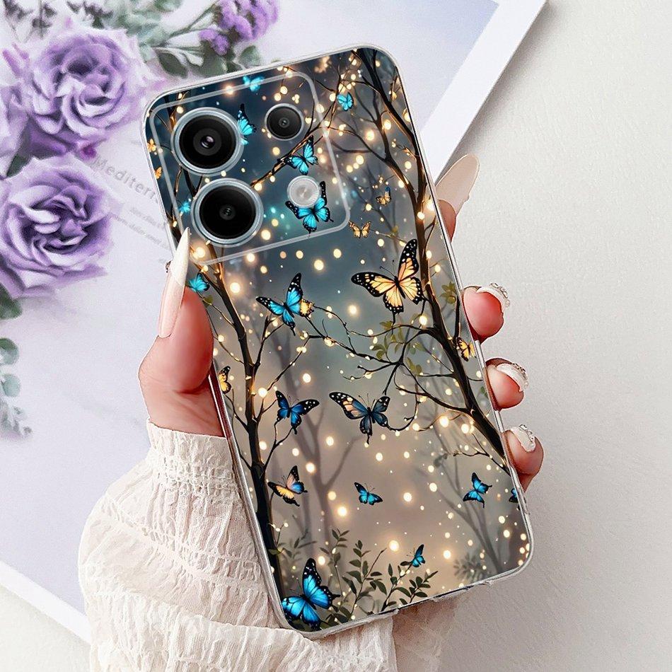 For Xiaomi Poco X6 Pro PocoX6 Elegant Floral Butterfly Phone Case For Poco X 6 X6Pro Soft Silicone TPU Cases