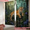 Flat Printing Happy Valentine Day Window Curtains Leopard Rainforest Digital Printed Polyester Drapes Holiday Curtain Set Of 2 Made Washable