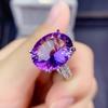 BELLA BOX Deep Purple Zircon High-end Online Red Broadcast New Product Simulation Amethyst Full Diamond Opening Ring Female Ring