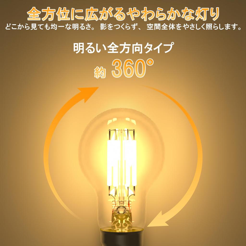 ORALUCE LED Mini Krypton Bulb, E17 Base, 40W Equivalent, Clear Type, Small Bulb, Warm White, 4.5W, 500lm, 2700K, 360° Wide Beam Angle, Filament