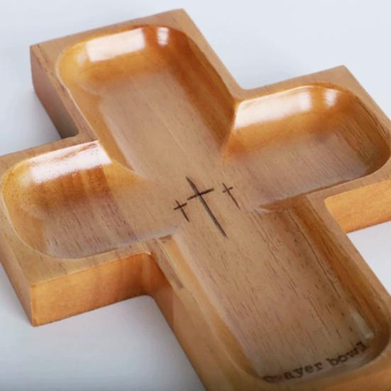 Wooden Prayer Bowl 4-Compartment Serving Tray for Bread Cakes Fruit And Desserts Reusable Dinnerware for Family Gatherings Party Supplies