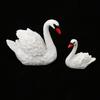 2pcs Small Resin Swan Ornaments Resin Cake Topper Set Swan Decorations  Garden Pond Use