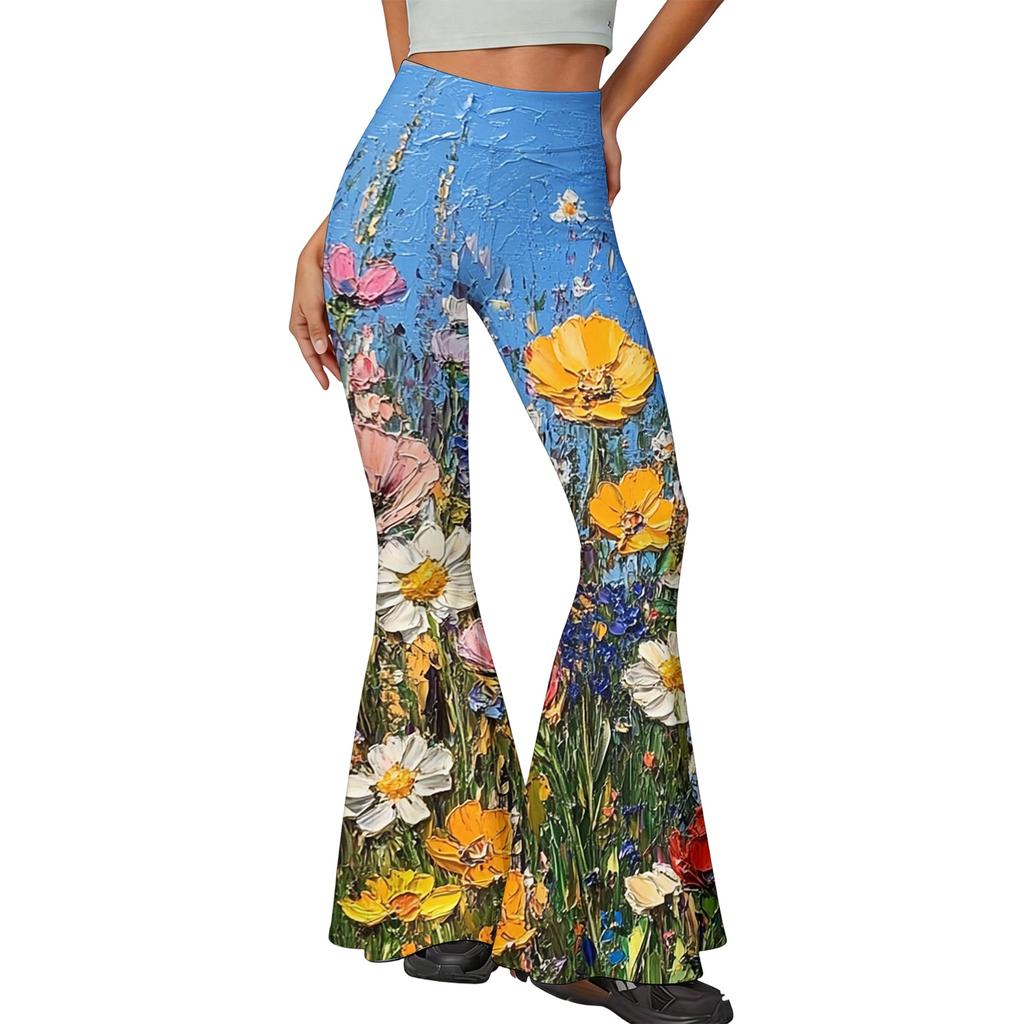 Women's High Waist Flared Yoga Pants Stretch Slim Fit Casual Long Trousers Soft Breathable Fabric Comfortable Design Suitable for Daily Wear