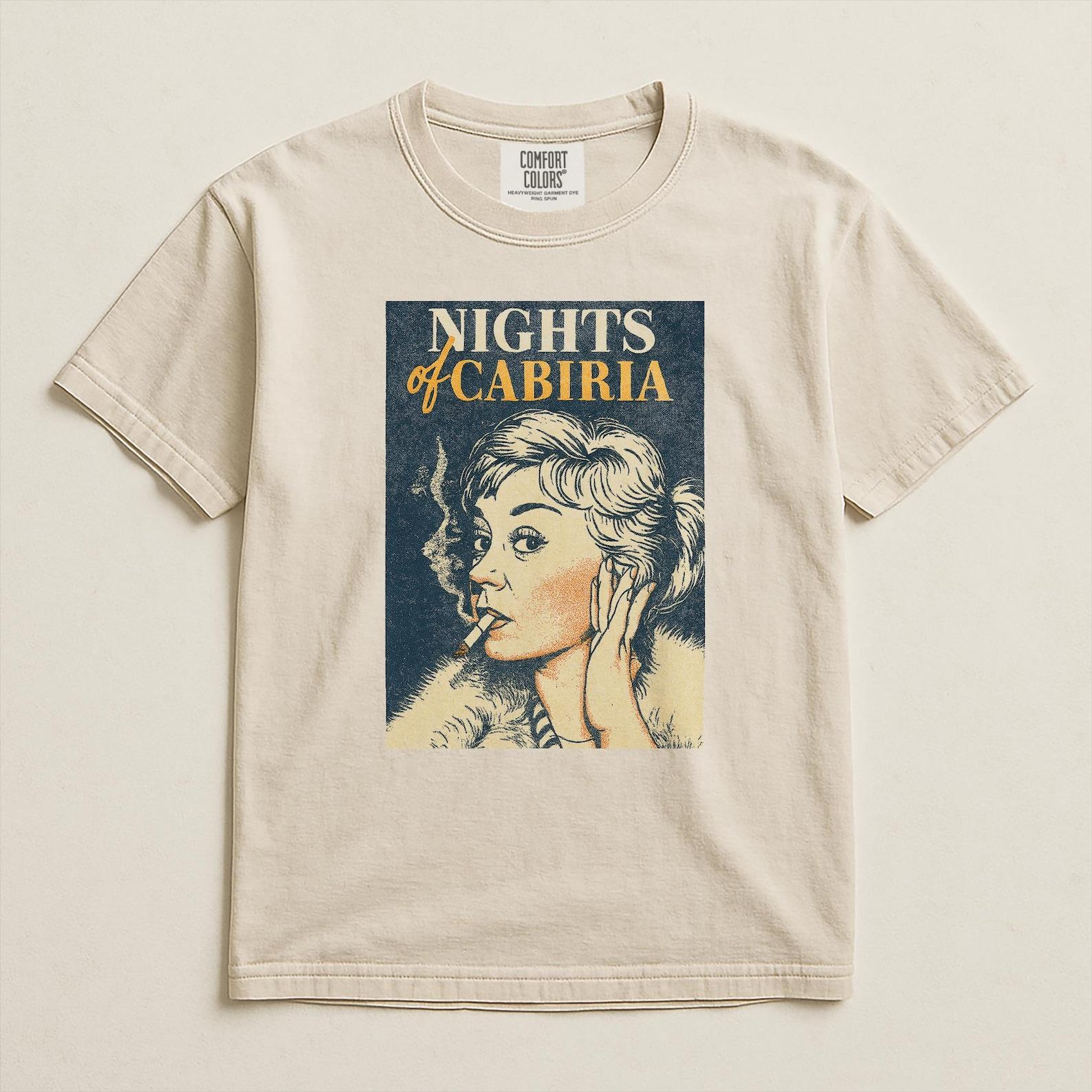 Vintage Nights of Cabiria T shirt, Italian Cinema Art Graphic L