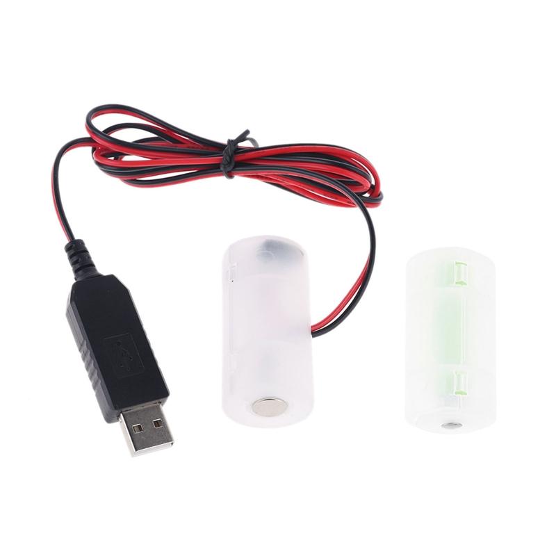 AM2 LR14 C Battery Eliminator USB Power Supply Cable Replace 1 To 4pc 3 4.5 6V LR14 C Battery For Electric Toy Clock