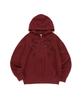 Newkitsch Cat Footprint Graphic Hood Zip-Up (Burgundy)