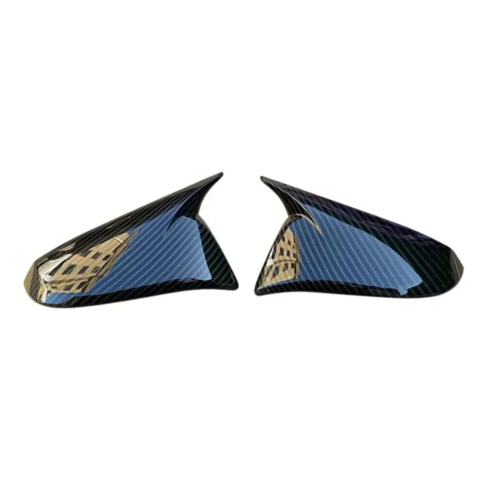 

2PCS For Toyota Highlander 2014 2015 2016 2017 2018 ABS Car Door Rearview Side Mirror Cover Wing Cap Housing Shell Tri Carbon Look